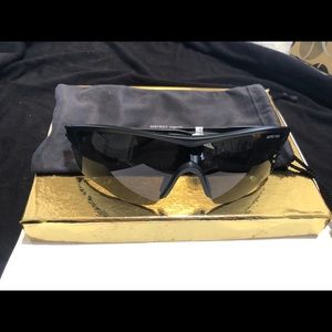 Men's Black And Green Junya Racer Sunglasses